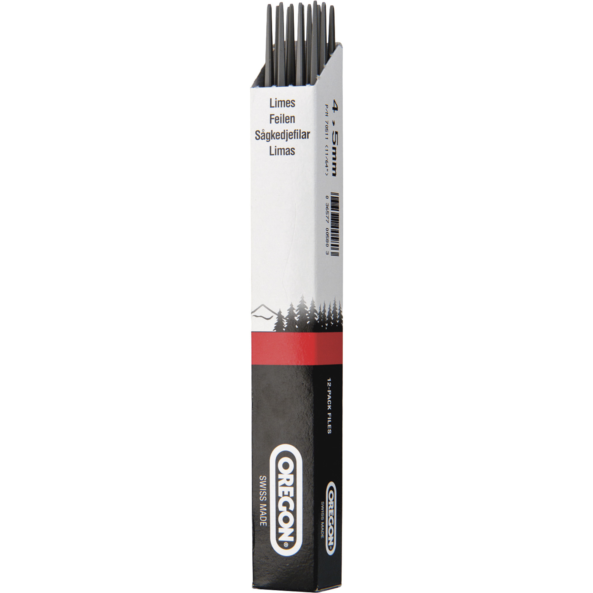 Oregon Double-Cut File, 5/32in. Dia., Pack of 12, Model# 70504